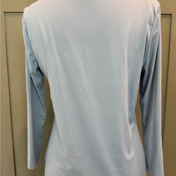 Jean Pierre Light Blue Long Sleeve V-Neck Top - Picture 5 of 6